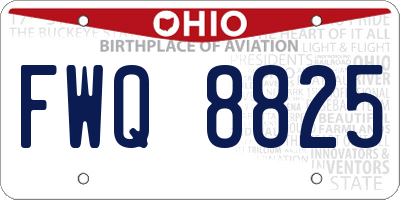 OH license plate FWQ8825