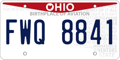 OH license plate FWQ8841