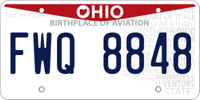 OH license plate FWQ8848