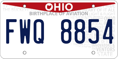 OH license plate FWQ8854