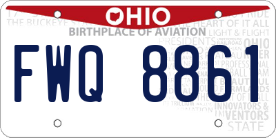 OH license plate FWQ8861