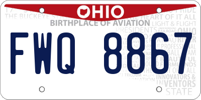 OH license plate FWQ8867
