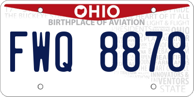OH license plate FWQ8878