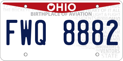 OH license plate FWQ8882
