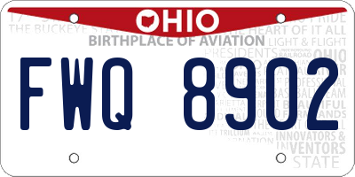 OH license plate FWQ8902