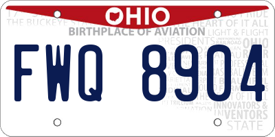 OH license plate FWQ8904