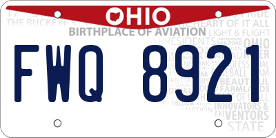 OH license plate FWQ8921