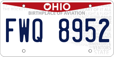 OH license plate FWQ8952