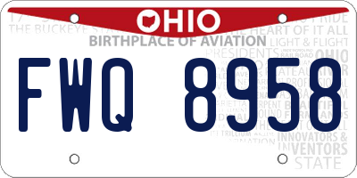 OH license plate FWQ8958