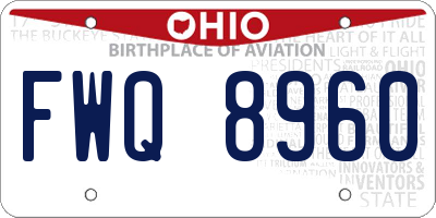 OH license plate FWQ8960