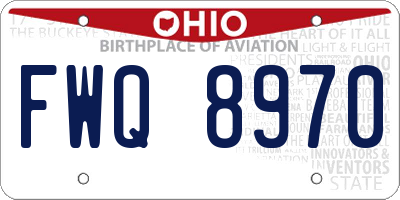 OH license plate FWQ8970