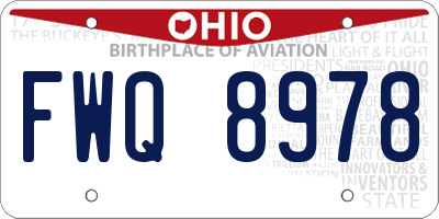 OH license plate FWQ8978
