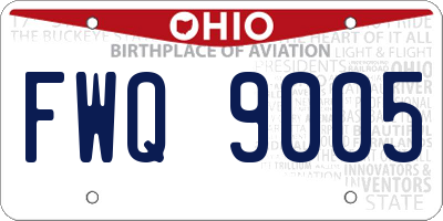 OH license plate FWQ9005