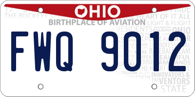 OH license plate FWQ9012