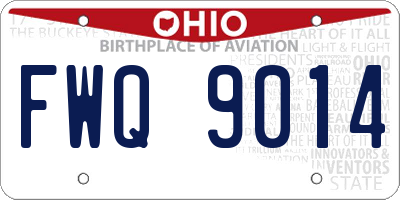 OH license plate FWQ9014