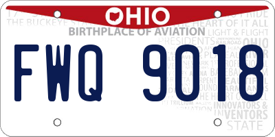 OH license plate FWQ9018