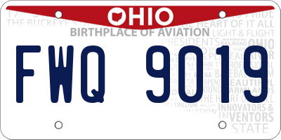 OH license plate FWQ9019