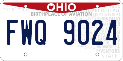 OH license plate FWQ9024