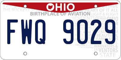 OH license plate FWQ9029