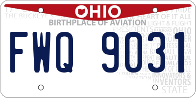 OH license plate FWQ9031