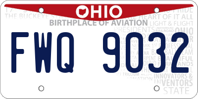 OH license plate FWQ9032