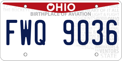 OH license plate FWQ9036