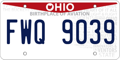 OH license plate FWQ9039