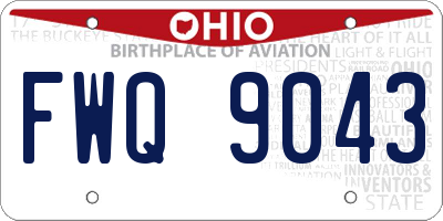 OH license plate FWQ9043