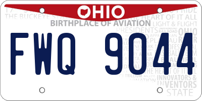 OH license plate FWQ9044