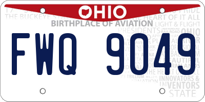 OH license plate FWQ9049
