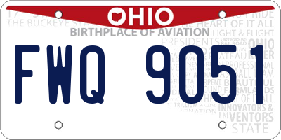 OH license plate FWQ9051