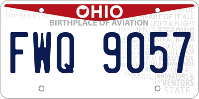 OH license plate FWQ9057