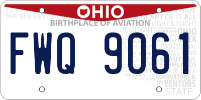 OH license plate FWQ9061