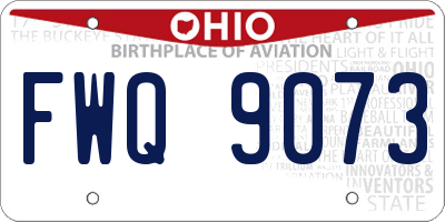 OH license plate FWQ9073