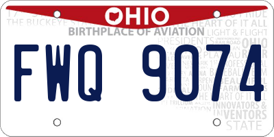 OH license plate FWQ9074