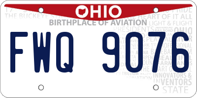 OH license plate FWQ9076