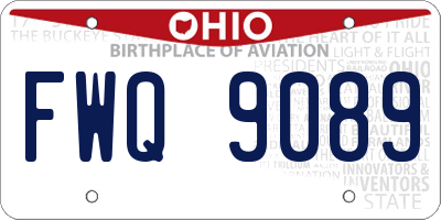 OH license plate FWQ9089