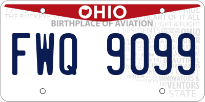 OH license plate FWQ9099