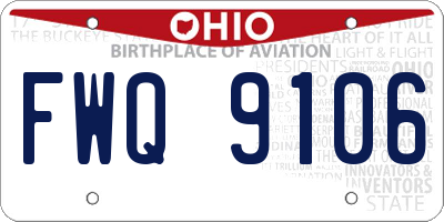OH license plate FWQ9106