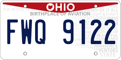OH license plate FWQ9122