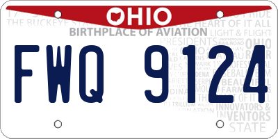 OH license plate FWQ9124