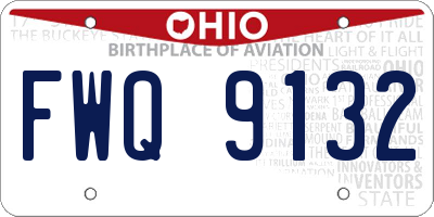 OH license plate FWQ9132