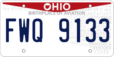 OH license plate FWQ9133