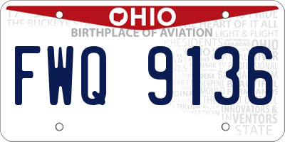 OH license plate FWQ9136