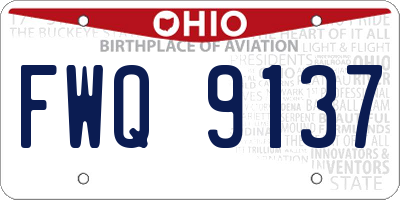 OH license plate FWQ9137