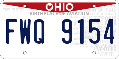 OH license plate FWQ9154
