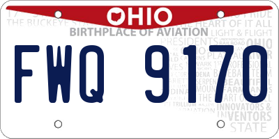 OH license plate FWQ9170