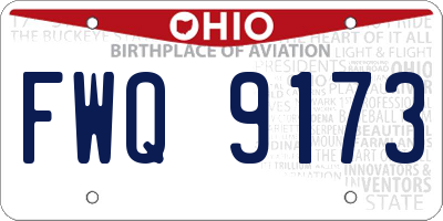 OH license plate FWQ9173