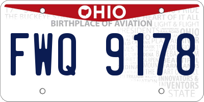 OH license plate FWQ9178