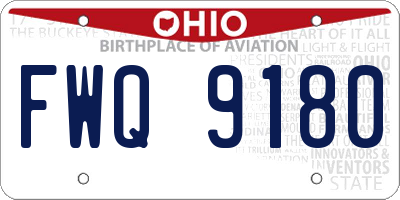 OH license plate FWQ9180